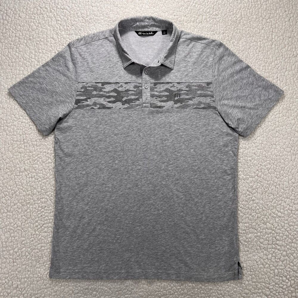 Travis Mathew Park It Polo Mens XL Camo Stripe Performance Golf Shirt Athliesure